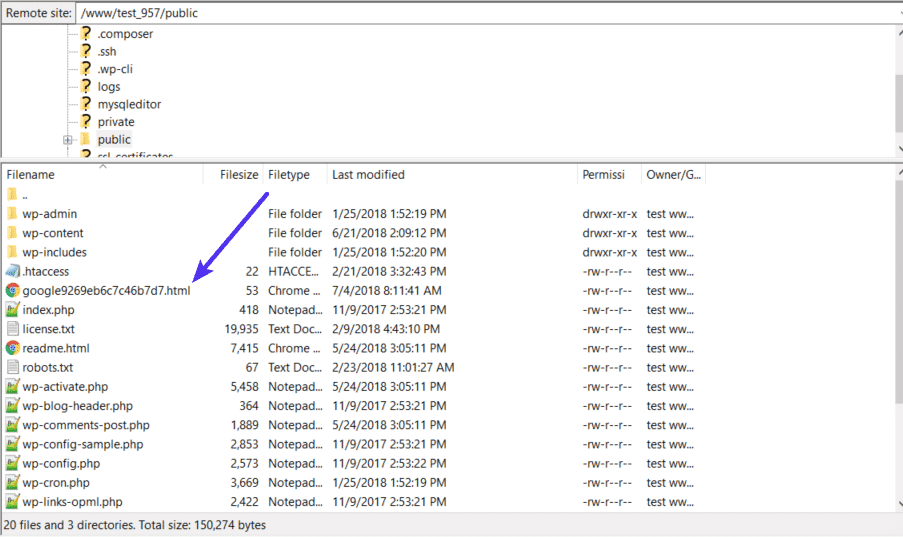 Upload verificatie bestand via sFTP