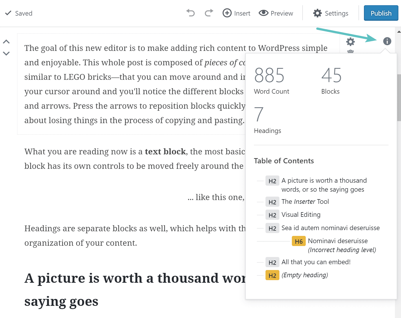 Gutenberg woord en block telling