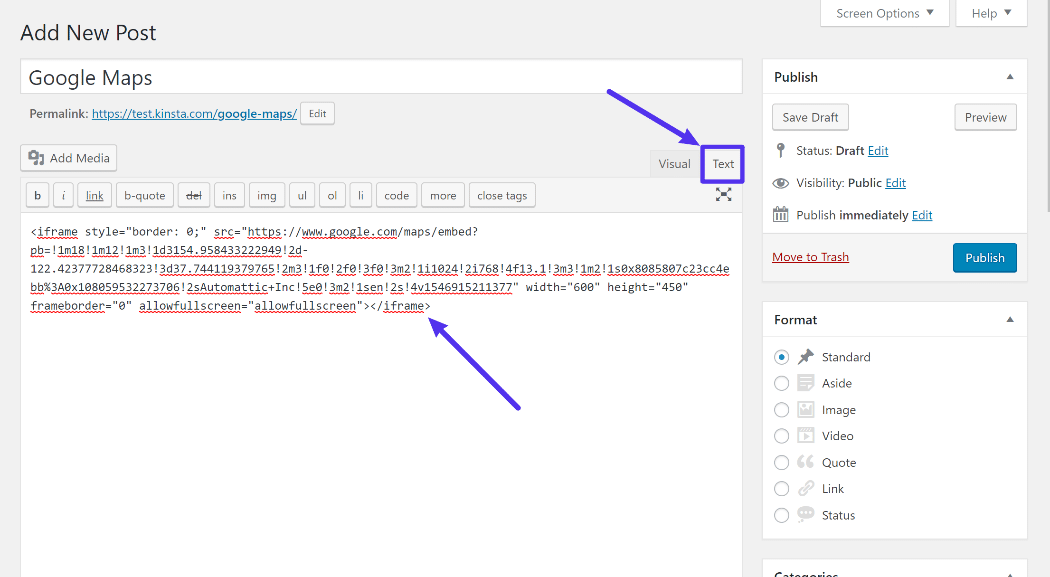 Insluitcode voegen in de WordPress-blokeditor