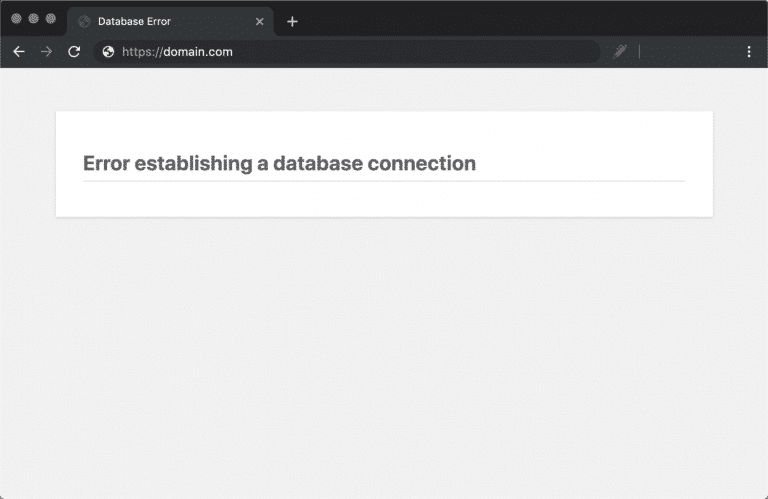 Database connectie 500 foutmelding