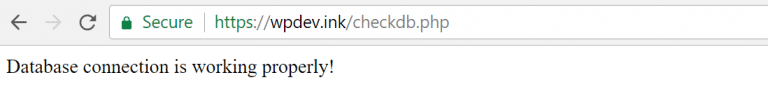 De database verbinding werkt correct