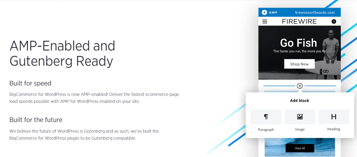 BigCommerce AMP en Gutenberg support