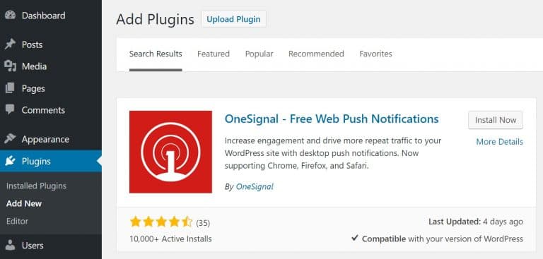 Installeren van de OneSignal web-pushnotificaties