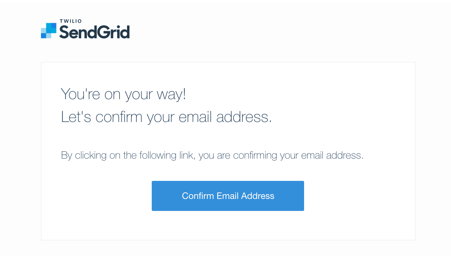 SendGrid bevestigingsmail