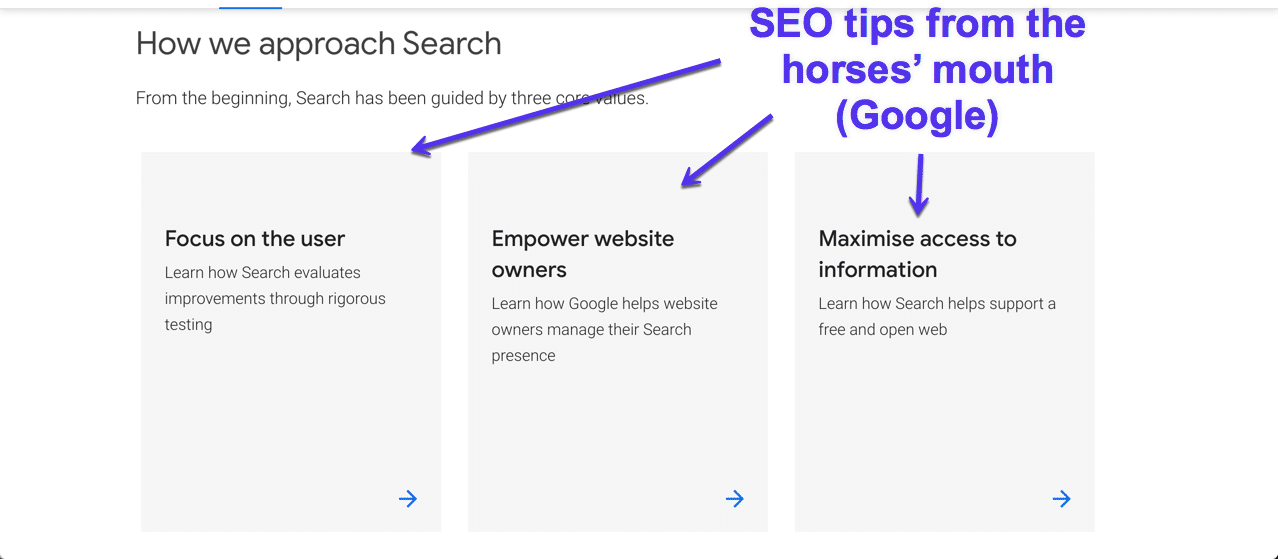 SEO tips van Google