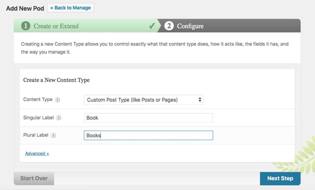 Maken van post types met de Pods plugin