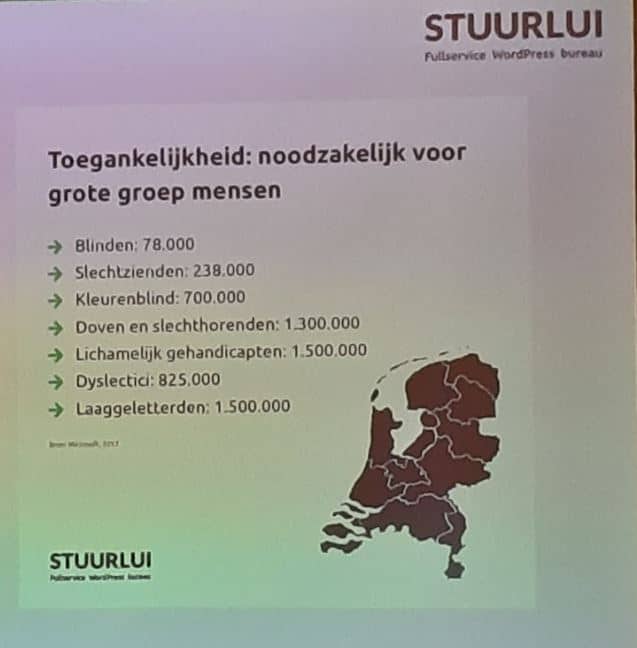 Foto van sheet uit presentatie van Stuurlui over toegankelijkheid