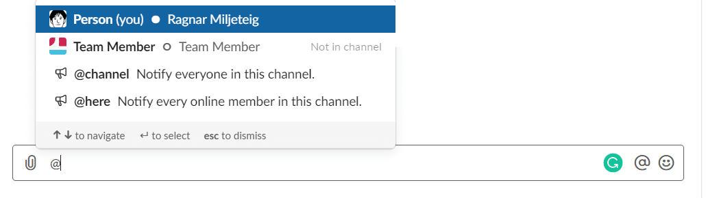 Slack-vermeldingen