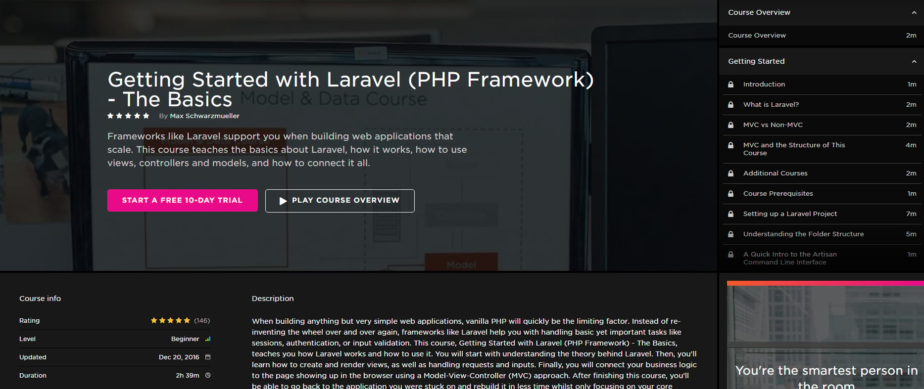 Getting started with Laravel course