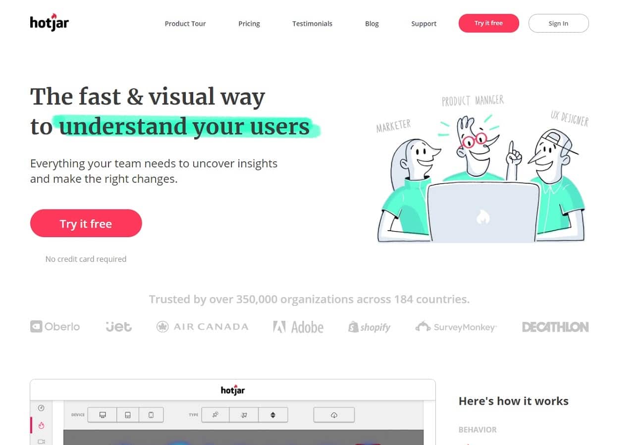 SaaS products: hotjar