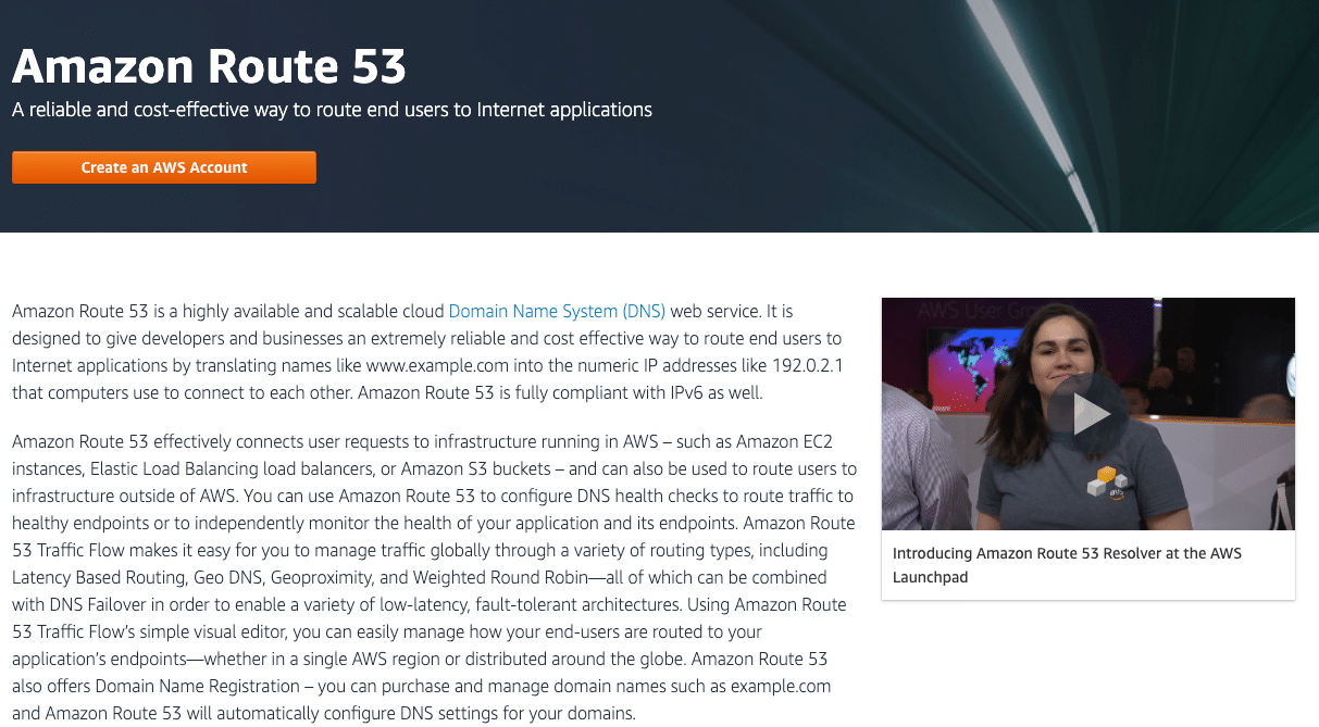 SaaS products: Amazon Route 53