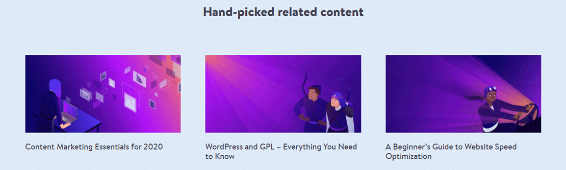 Kinsta voegt de artikelen met "Related content" handmatig toe