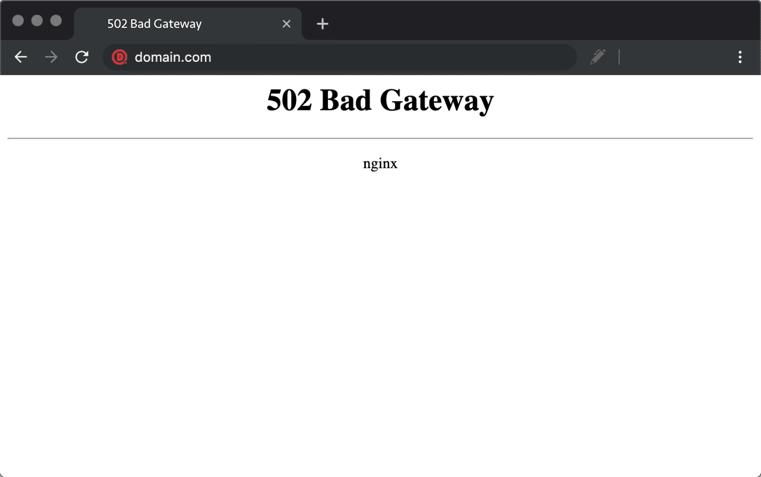 Een 502 (Bad Gateway) foutmelding