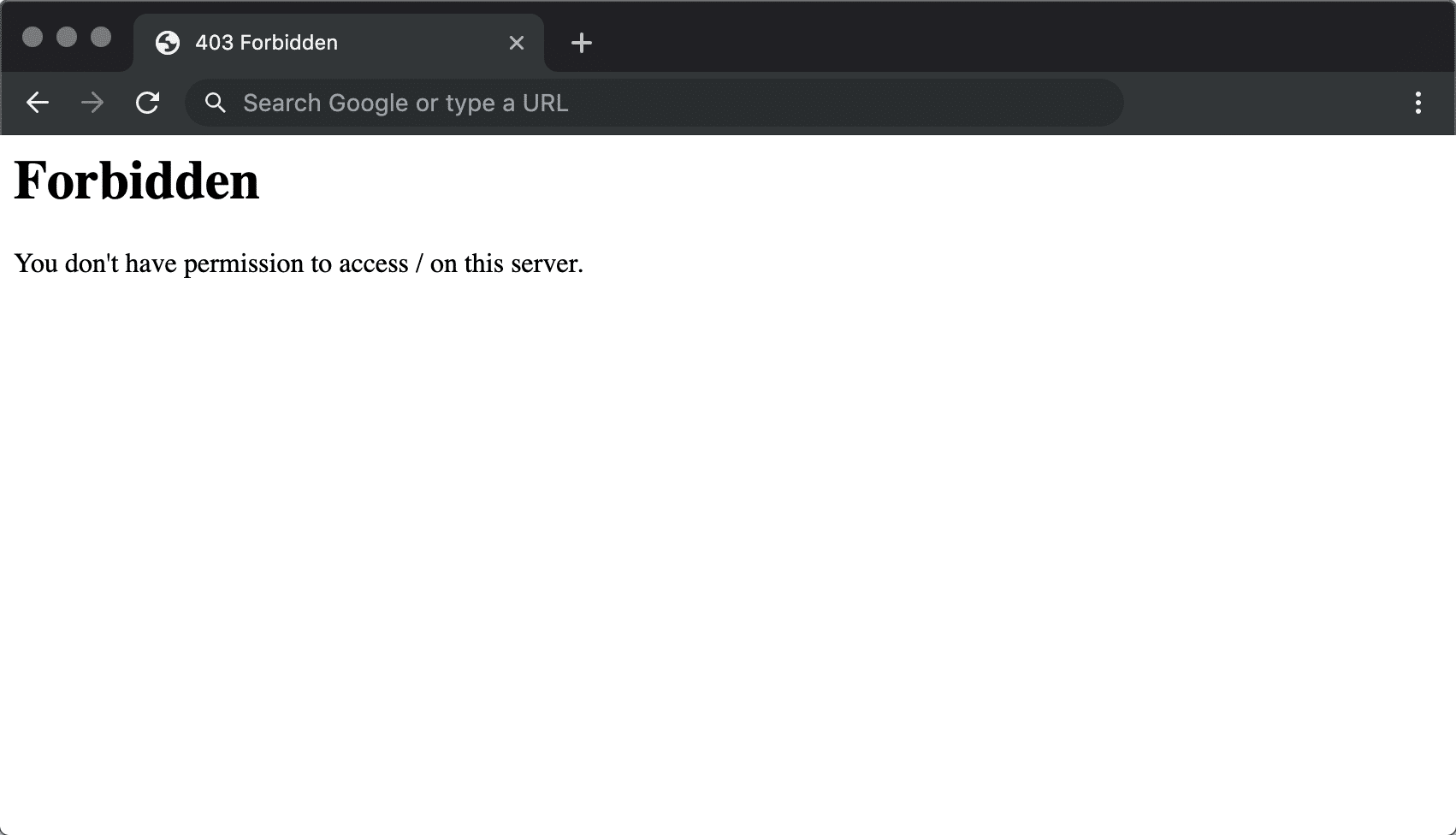 403 forbidden error in Chrome