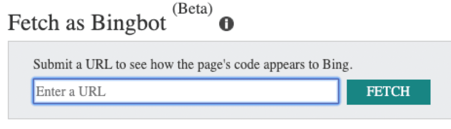 Fetch as Bingbot report