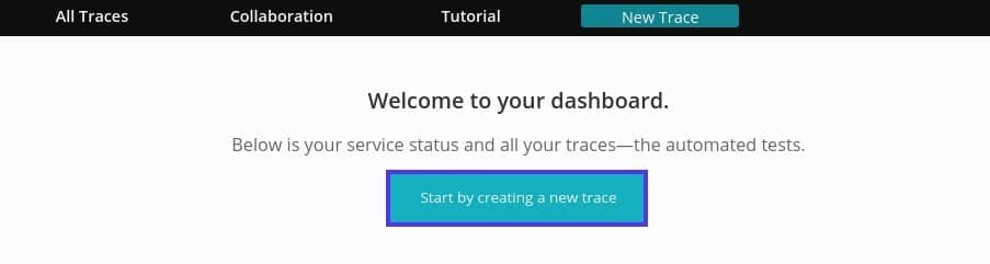 Het Usetrace dashboard