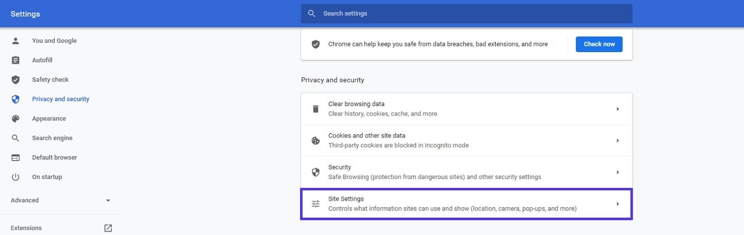 Blokkeren van meldingen in Chrome