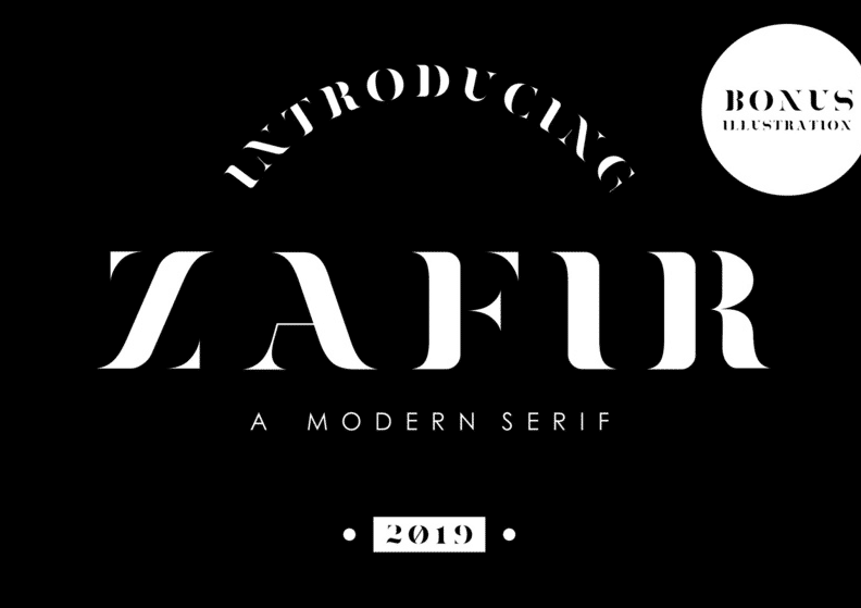 Modern fonts: zafir