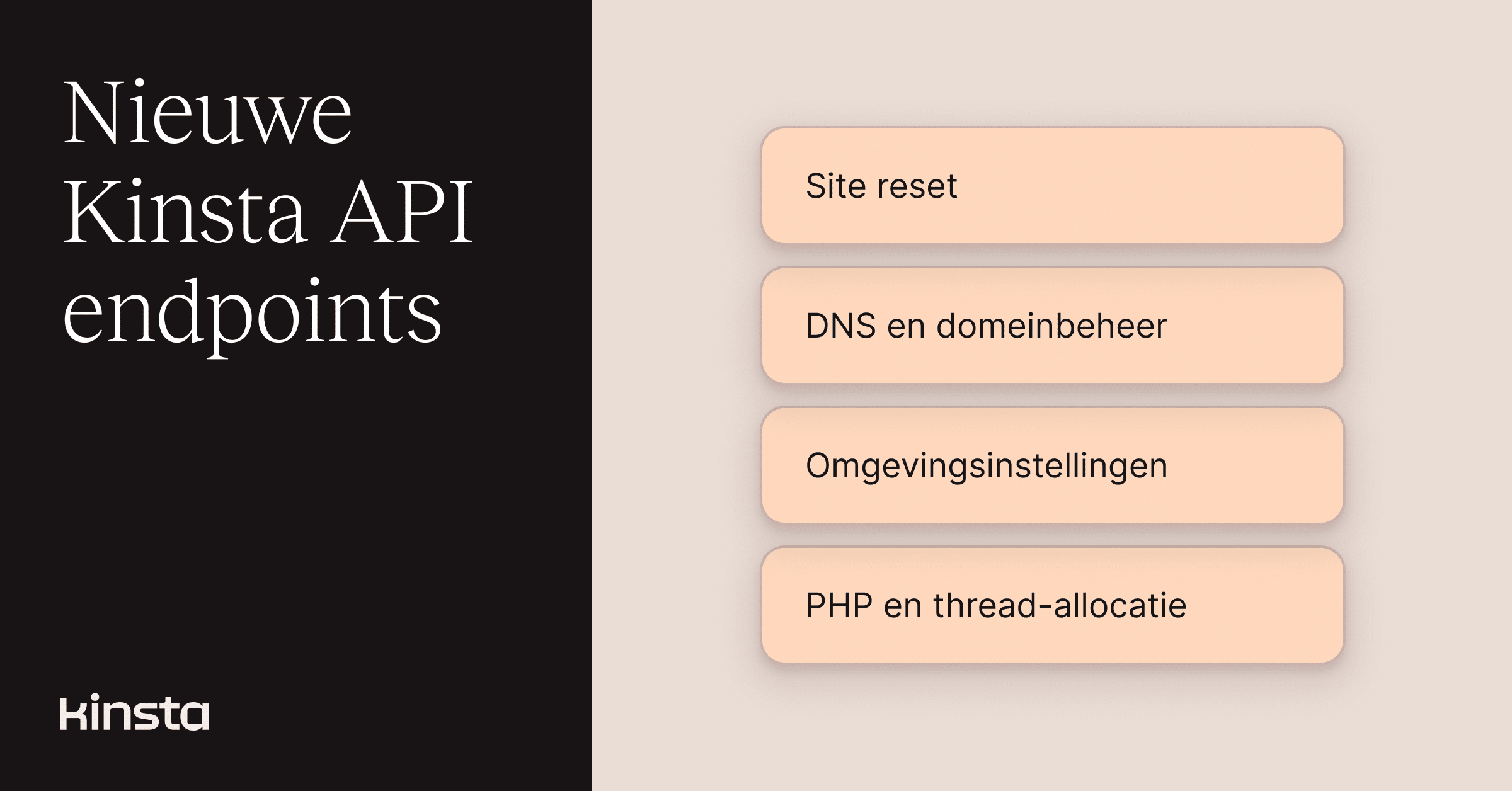 Sites resetten, DNS records beheren en meer met Kinsta API