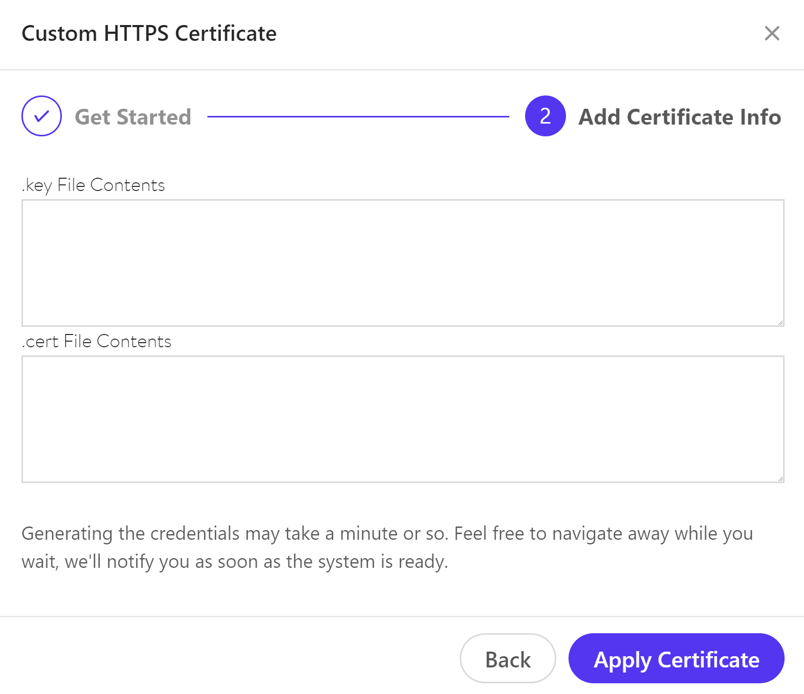 Aplicar certificado
