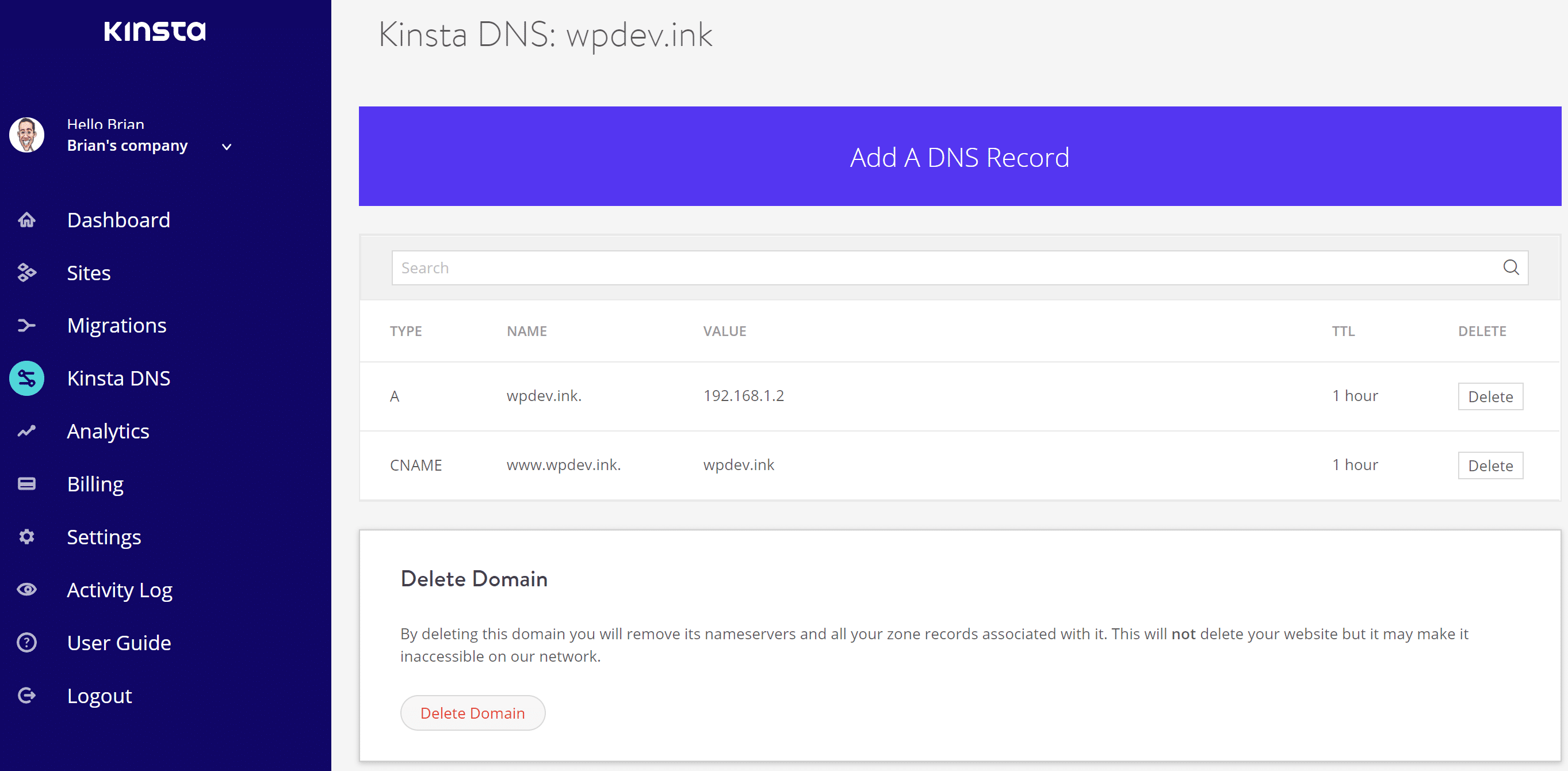 Gerenciar registros DNS