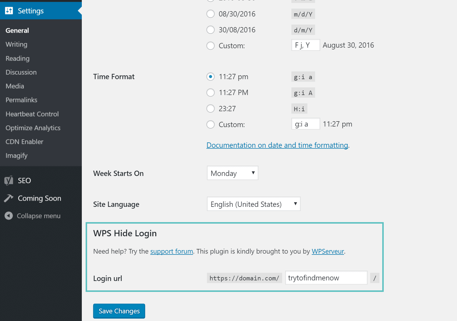 Mudando seu login-URL WordPress