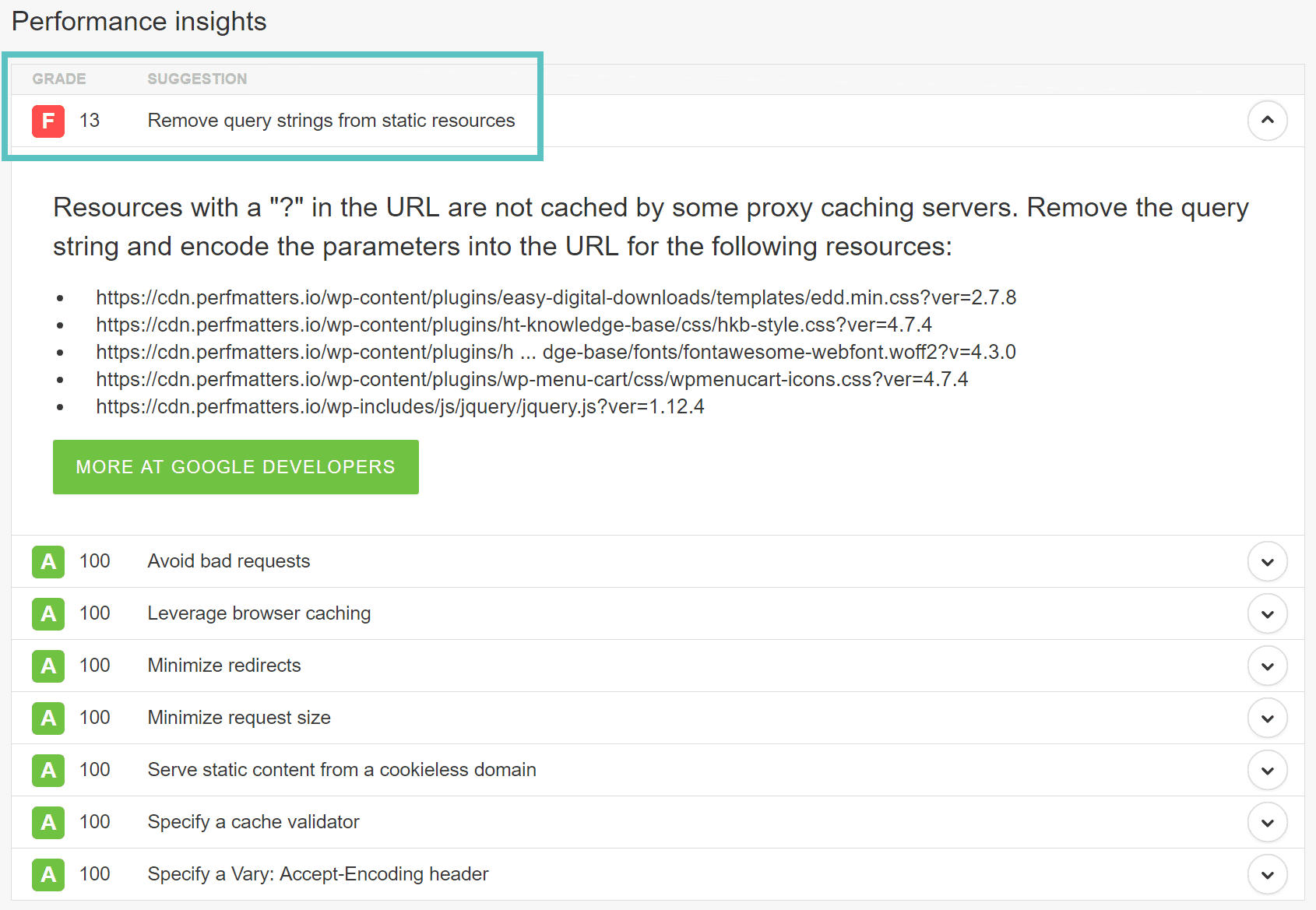 Remover query strings de recursos estáticos