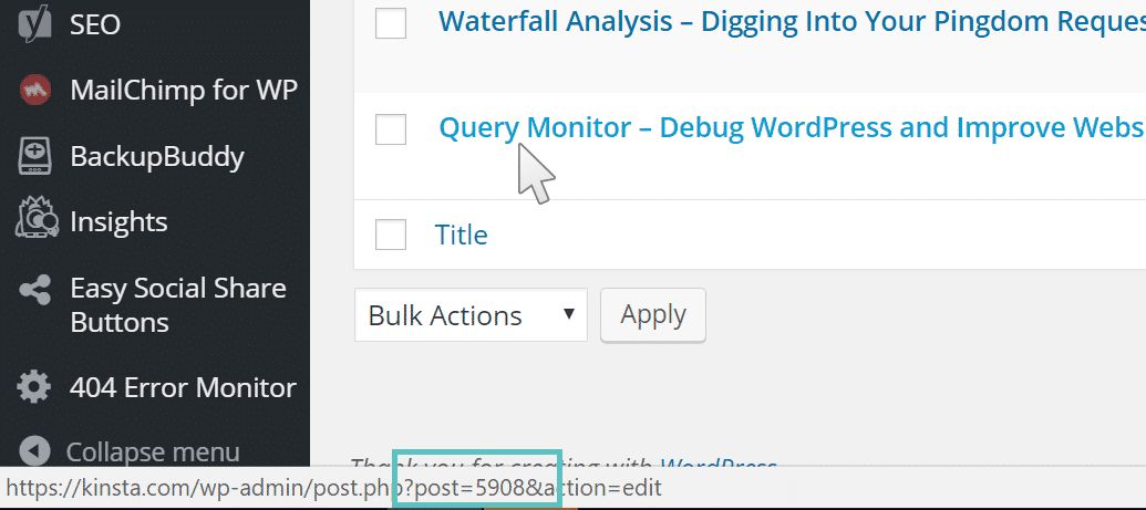 WordPress obter ID do post