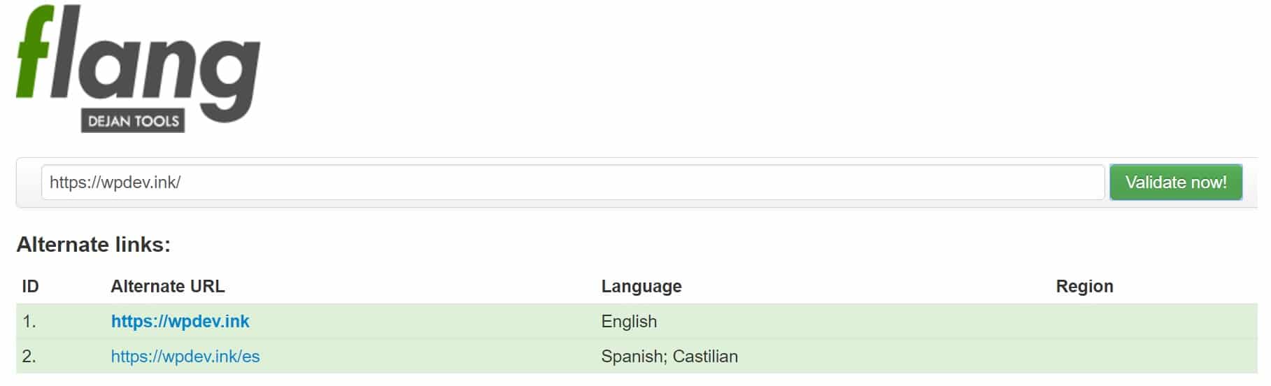 flang - Ferramenta de testes hreflang