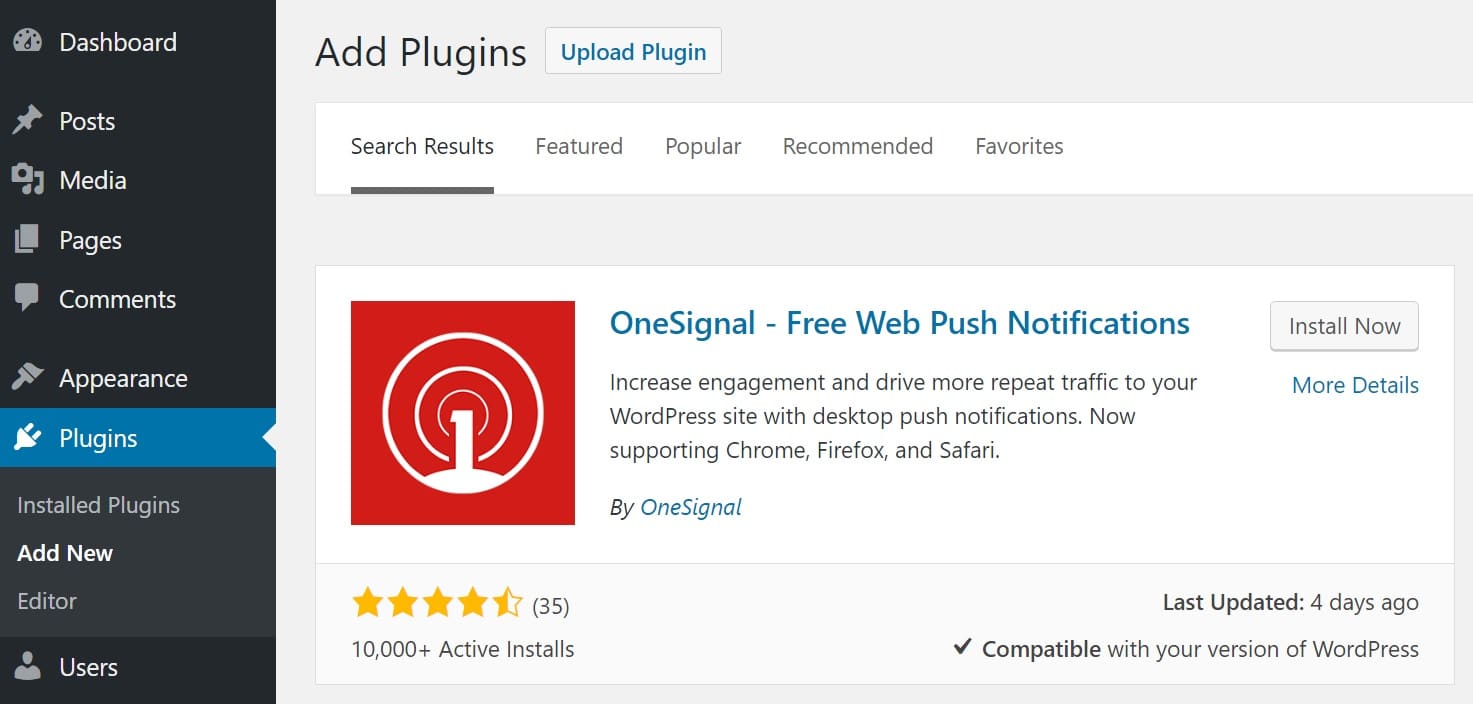 Instalação das notificações push web OneSignal