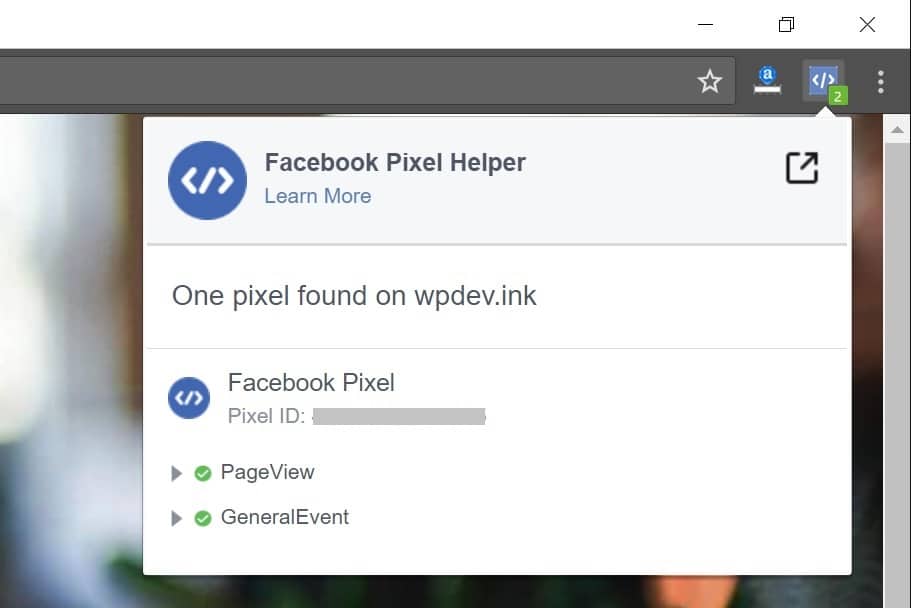 Verificar pixel do Facebook