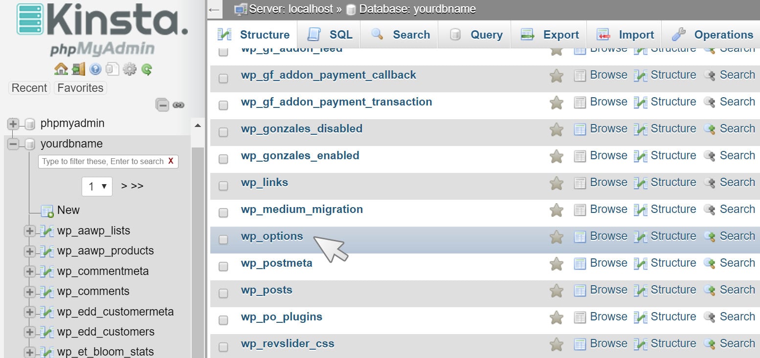 tabela wp_options