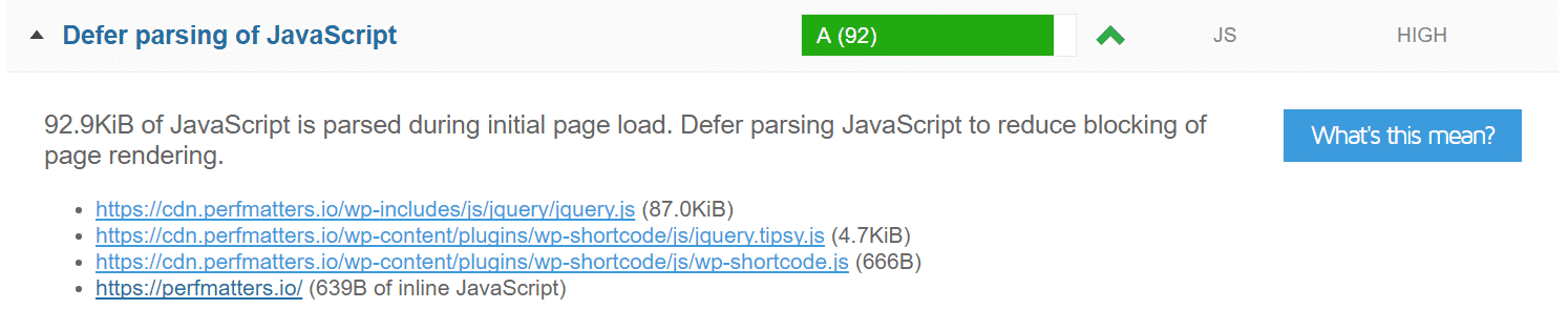 Adiar a análise de JavaScript