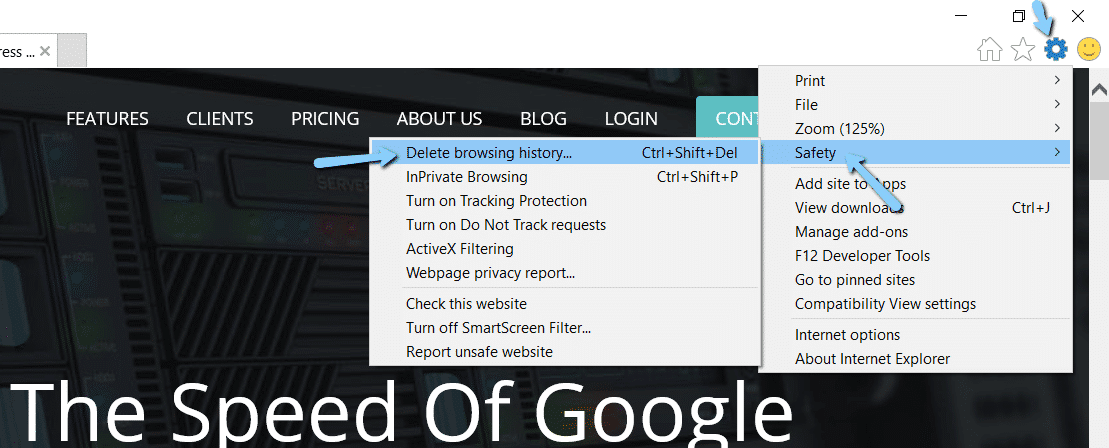 Limpar histórico de navegação do Internet Explorer