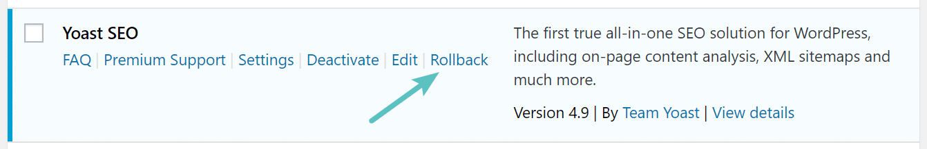Plugin Rollback para WordPress