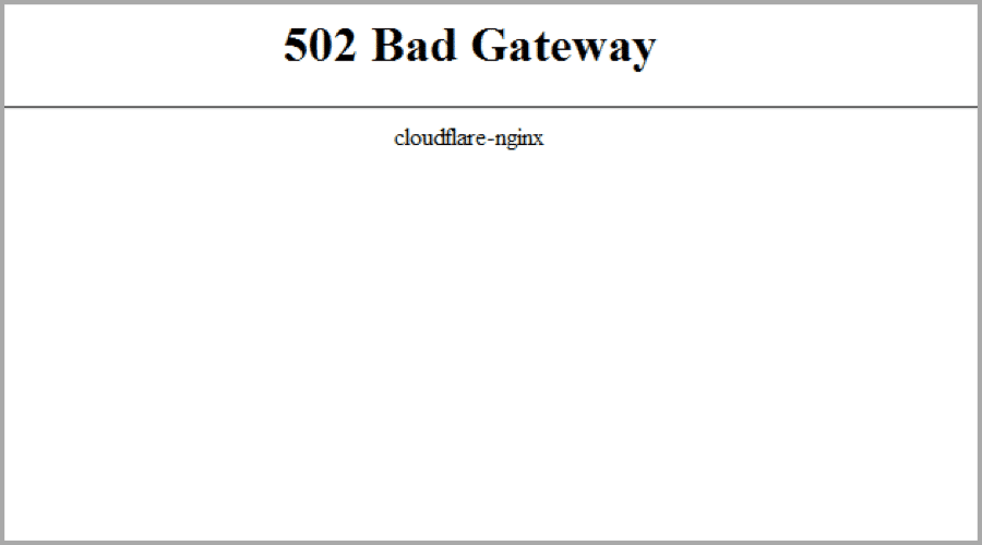 502 bad gateway error