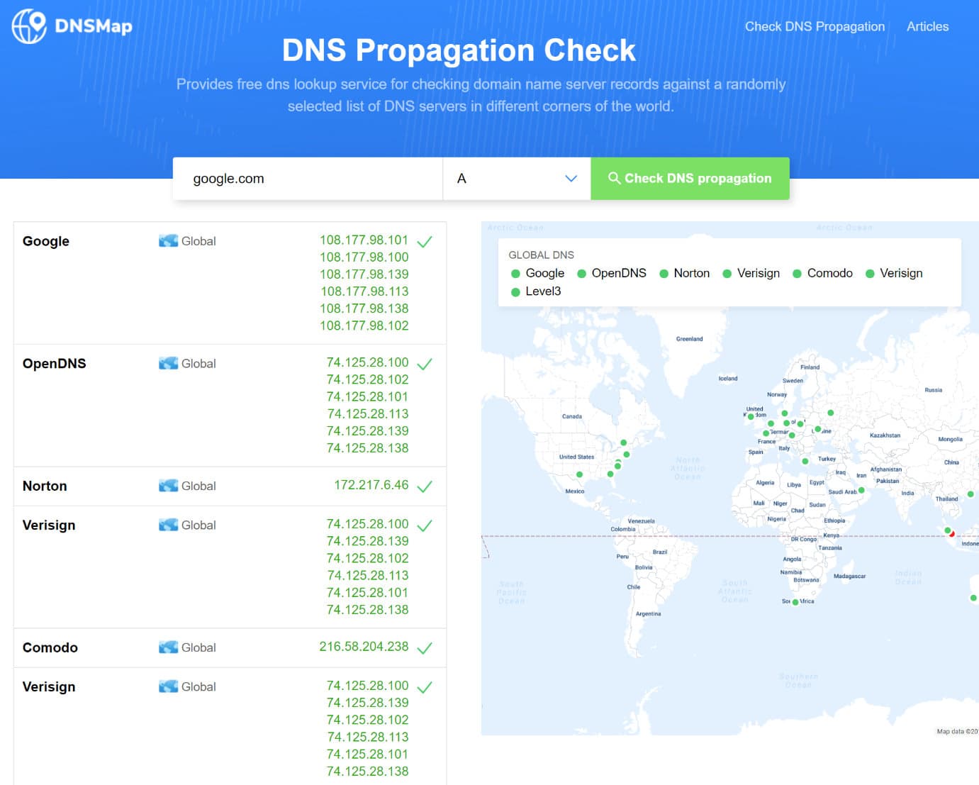 Verificar a propagação do DNS