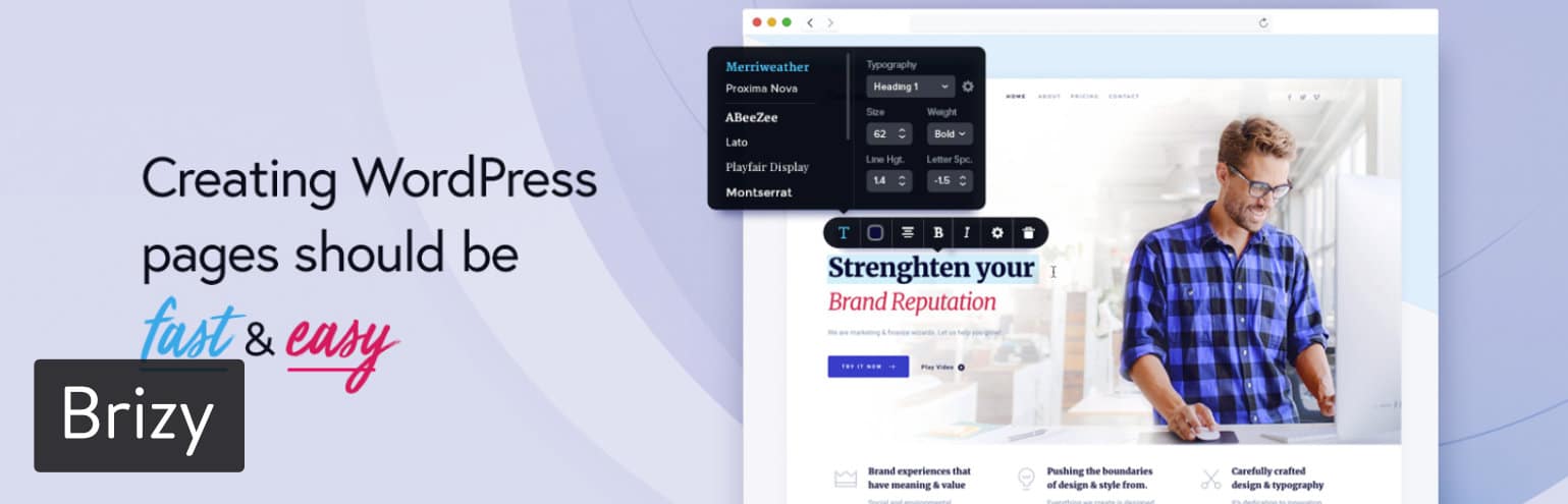 Plugin de construtor de páginas do WordPress Brizy
