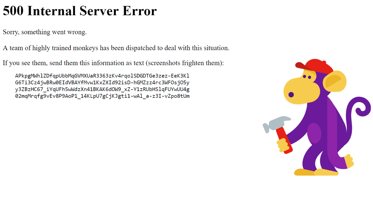 Erro interno do servidor 500 no YouTube
