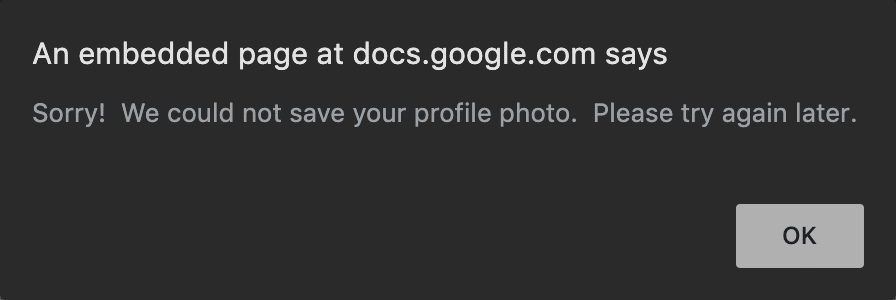 Google Workspace não conseguiu salvar foto de perfil