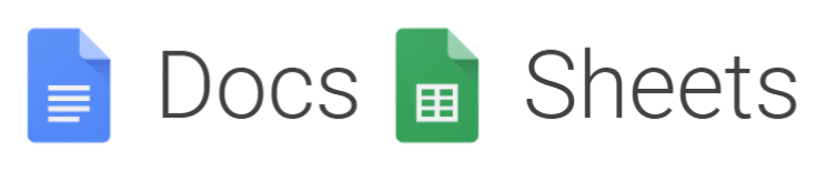 Google Workspace Google Docs e Google Sheets