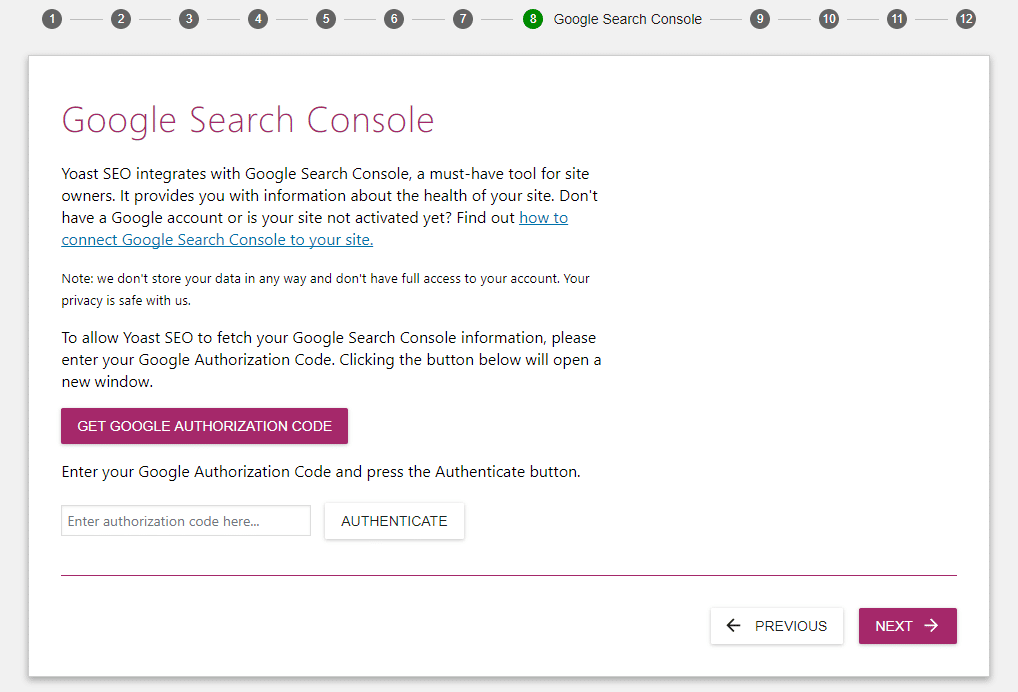 Se você tem uma conta no Google Search Console, deve sincronizá-la agora