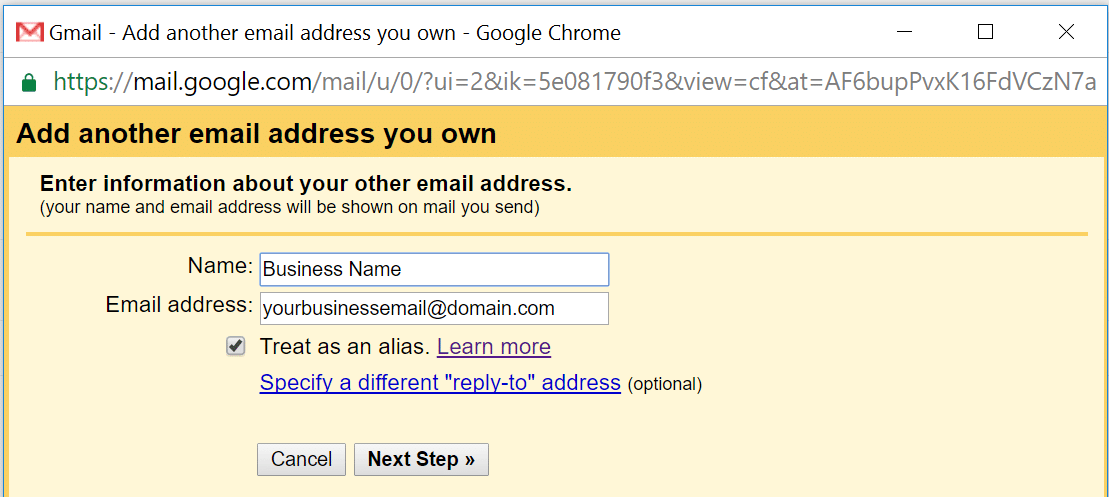 Adicione outro endereço de email