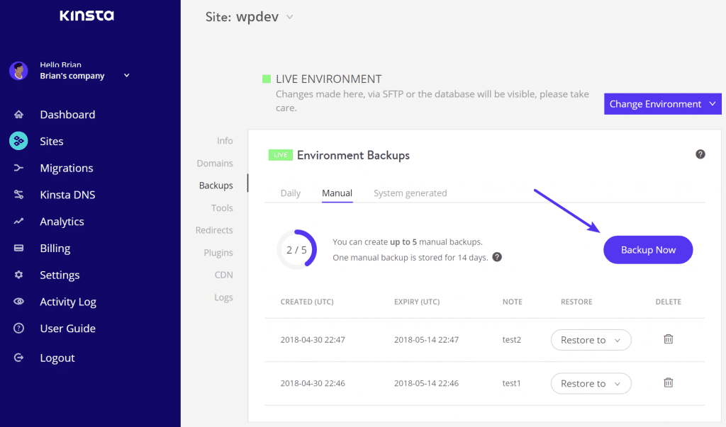 Criar backup do WordPress