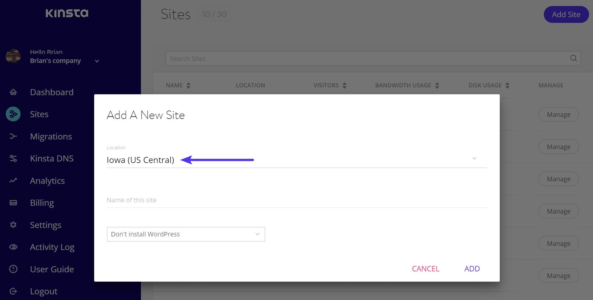 Locais de servidor do Google Cloud Platform