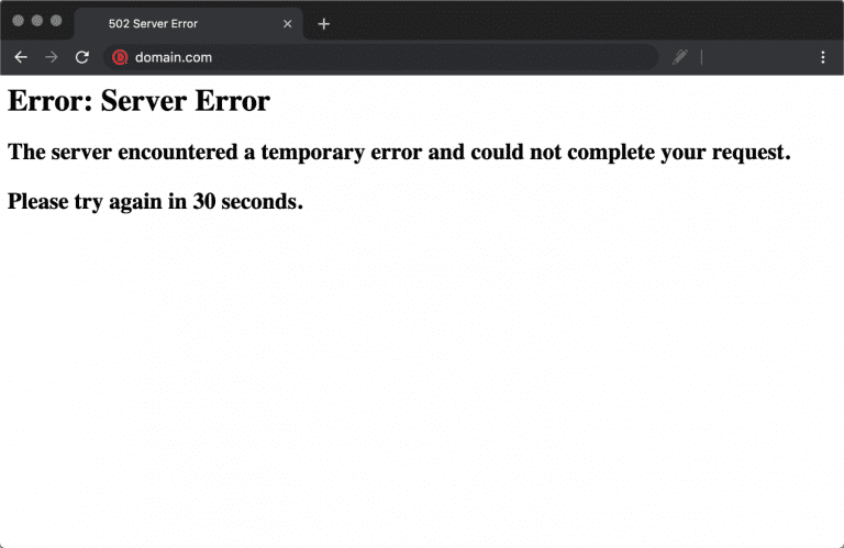 Erro 502 de servidor surgindo no Chrome