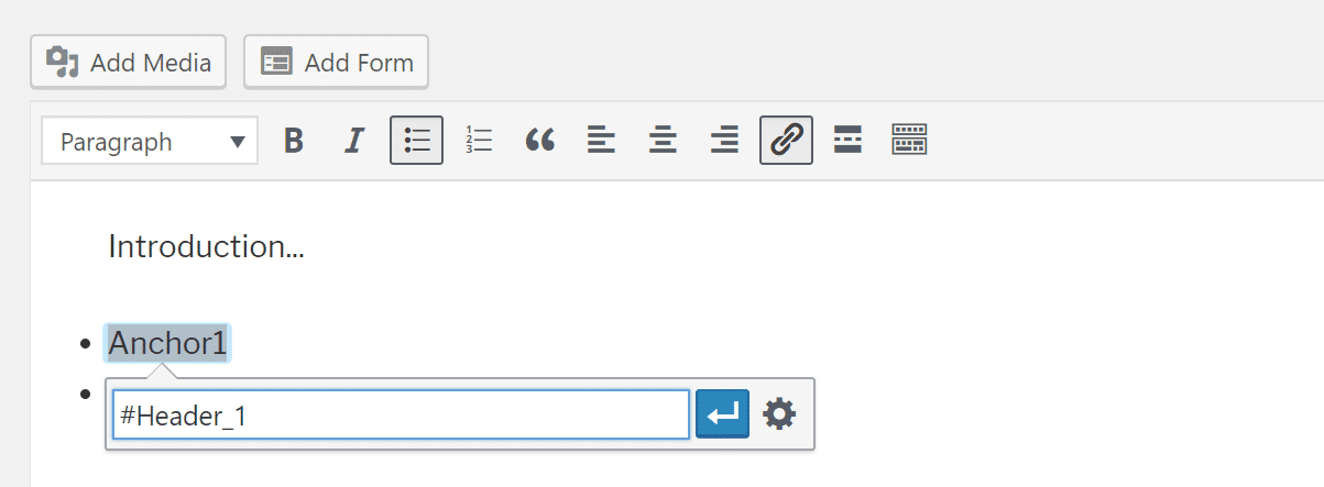 Adicionar link de âncora