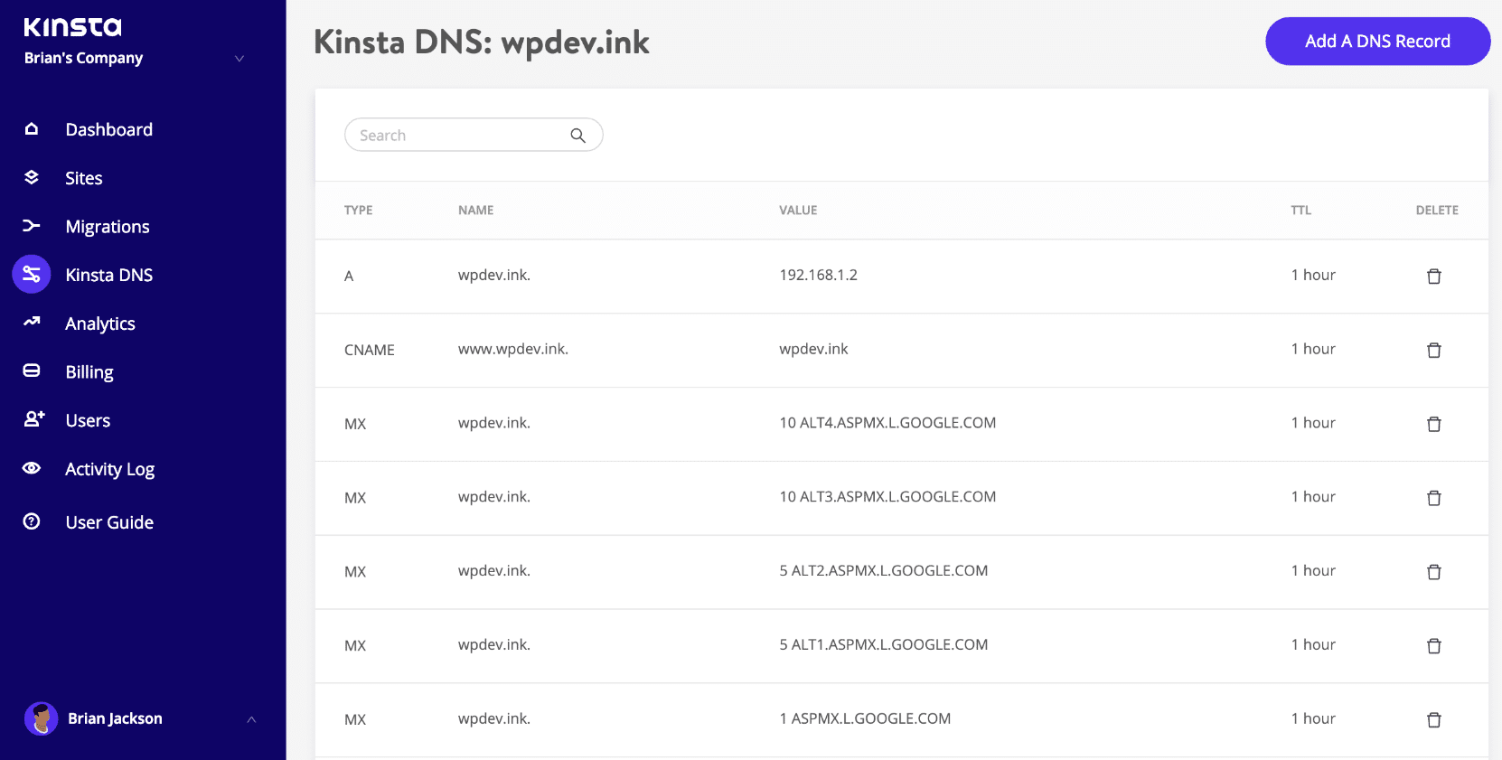 Editar registros DNS