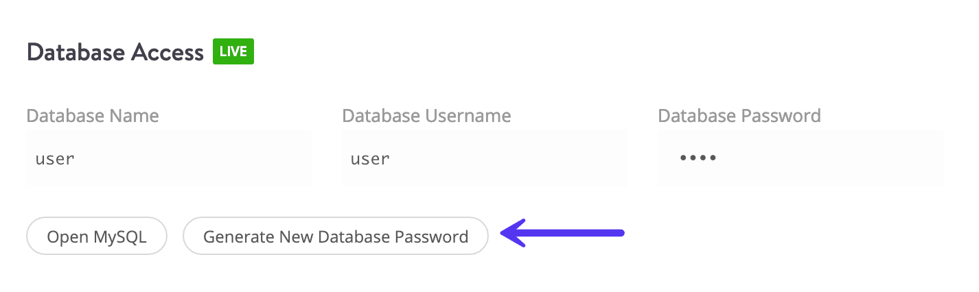 Gerar nova senha de banco de dados WordPress