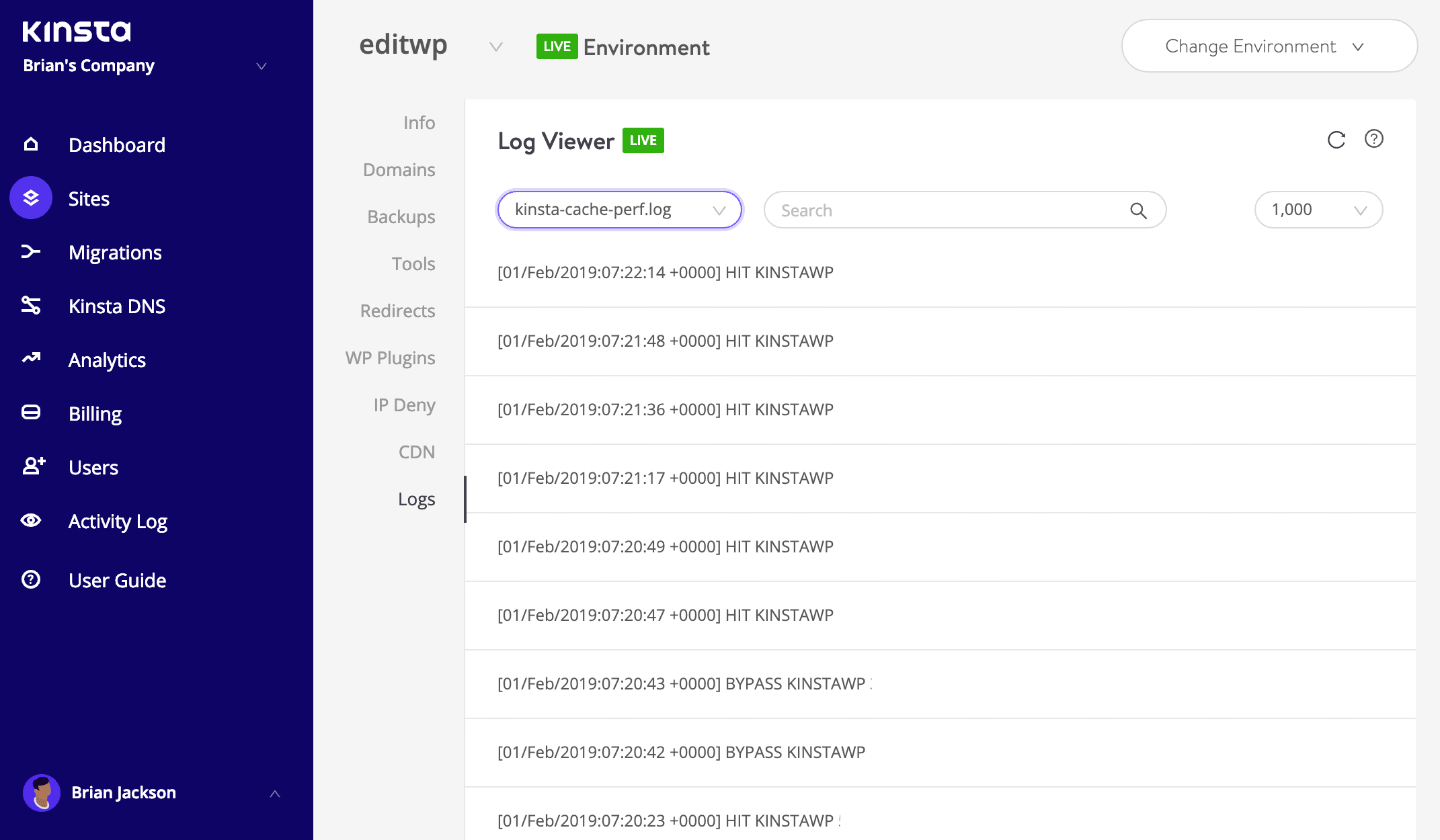 Registros do WordPress